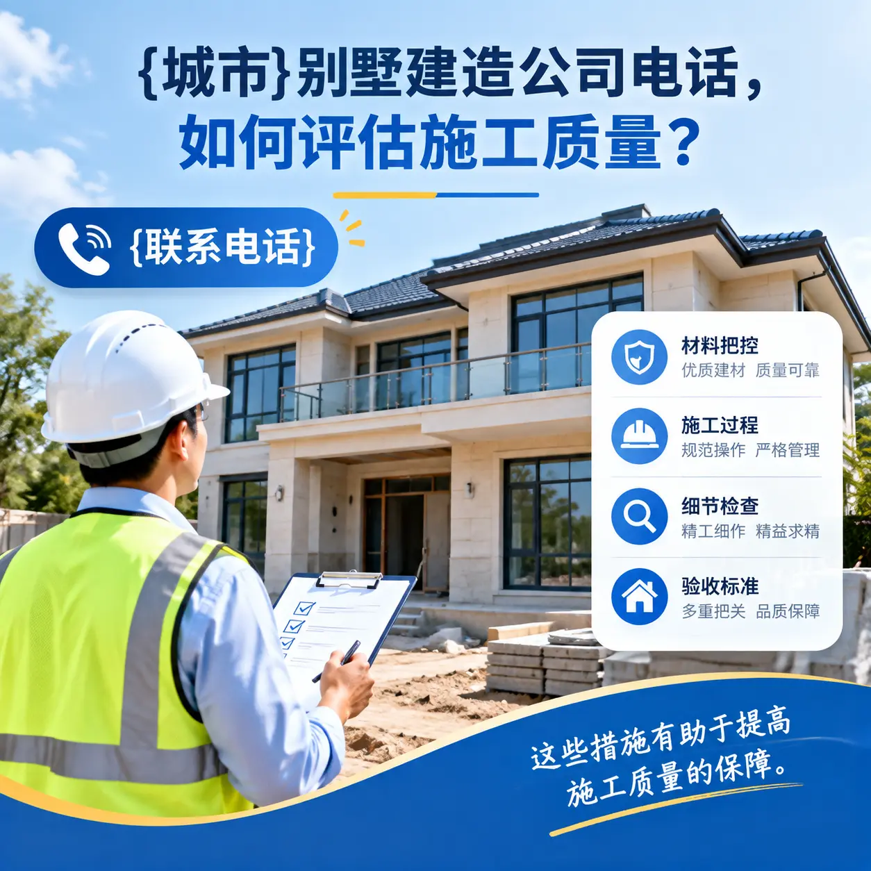 福泉别墅建造公司电话，如何评估施工质量？